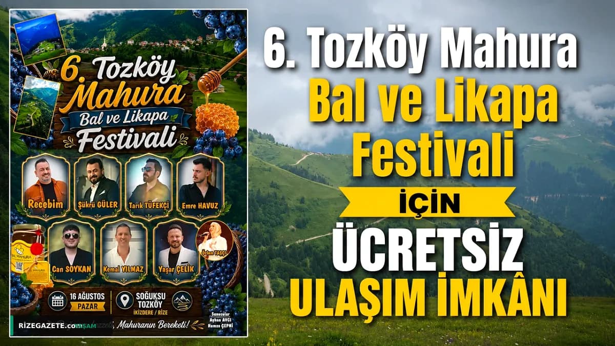 İkizdere'de 6. Geleneksel Tozköy Mahura Bal ve Likapa Festivali Coşkusu: Ücretsiz Ulaşım İmkânıyla Yoğun İlgi!