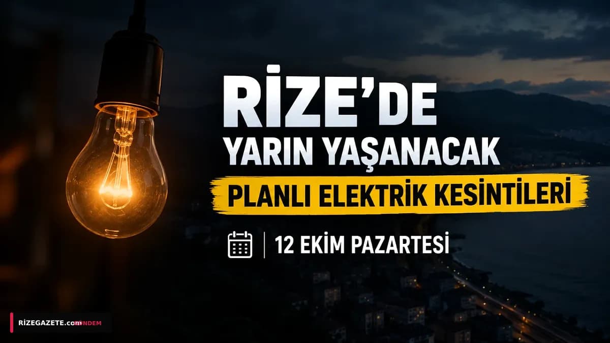 Rize'de Yarın Kapsamlı Elektrik Kesintileri: Hangi İlçeler Ne Zaman Etkilenecek?