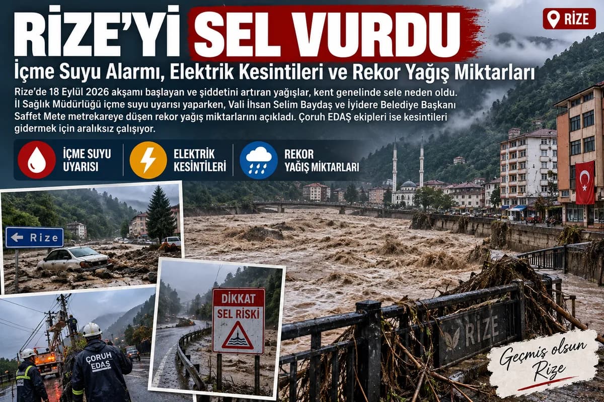 Rize'yi Sel Vurdu: İçme Suyu Alarmı, Elektrik Kesintileri ve Rekor Yağış Miktarları