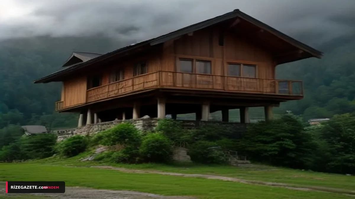 Rize'de Eğimli Araziye 'Karadeniz Usulü' Çözüm: Yol Üstüne Yükselen Villa Şaşırtıyor!