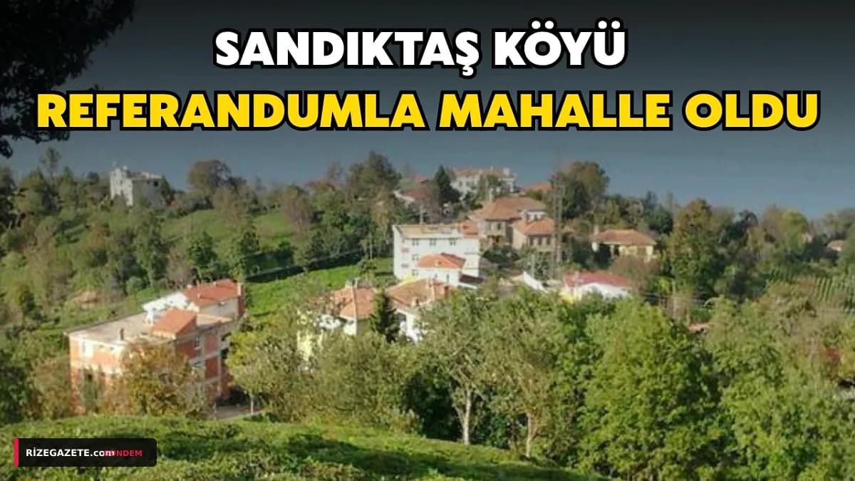 Rize'de Tarihi Dönüşüm: Sandıktaş Köyü, Referandumla Mahalle Statüsüne Geçti!