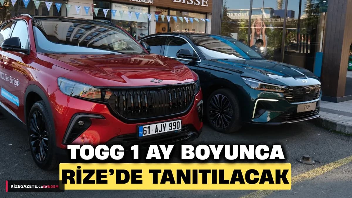 Rize'de Bir Ay Boyunca TOGG Heyecanı: Yerli ve Milli Otomobil Şehre Çıkarma Yaptı!